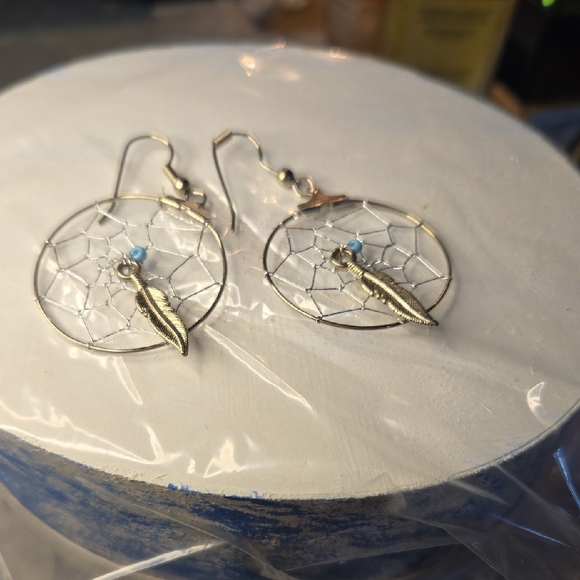 Hand Crafted Jewelry - Hand Crafted Dream Catcher Dangle Earrings Mahe In 1997